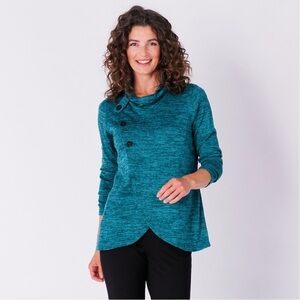 MR MAX faux wrap button sweater